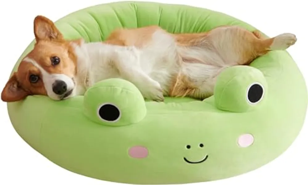 Squishmallows 30-Inch Wendy Frog Pet Bed - Large Ultrasoft Official Squishmallows Plush Pet Bed, Multicolor, 30.0"L x 30.0"W x 8.0"Th