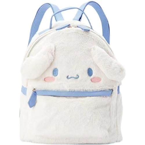 Asweeting Kawaii Cinnamoroll My Melody Plush Bag,Cute Lolita JK Plush Figure Backpack School Handbag,Cute Girl Bag My Melody,Girl Gift Backpack - White