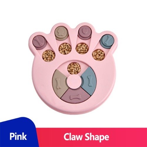Dog Puzzle Treat Feeder Interactive Toy - Pink Paw