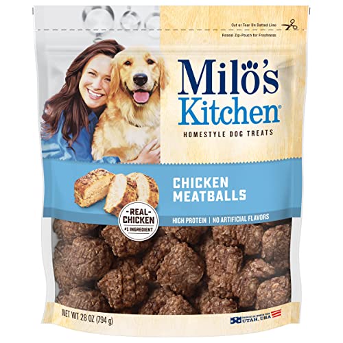 Milo's Kitchen Dog Treats, Chicken Meatballs, 28 Ounce - Chicken Meatballs - 28 Ounce (Pack of 1)