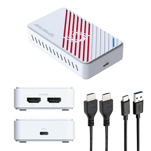 Gaming capture card AVerMedia 4K HDMI Capture Card for Streaming, PS5/Pro, Xbox, Nintendo Switch, PC, USB 3.2 Game Capture Device for Twitch, OBS, YouTube, Low Latency Recording, GC553Pro Live Gamer Ultra S (White)
