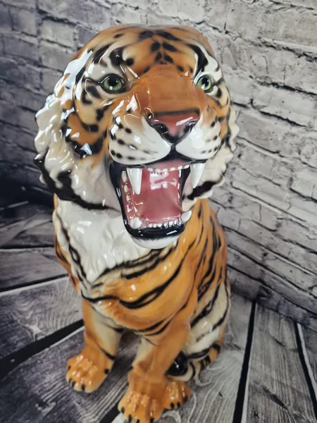 Tiger XXL artistic ceramic figure approx. 92 cm new