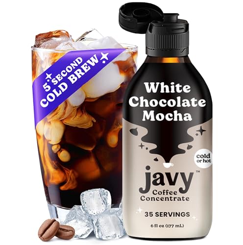 Javy Coffee Concentrate - Cold Brew Coffee, Perfect for Instant Iced Coffee, Cold Brewed Coffee and Hot Coffee, 35 Servings - White Chocolate Mocha - White Chocolate Mocha - 6 Fl Oz (Pack of 1)