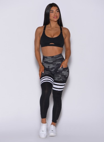 Scrunch Thigh-Highs | M / Gray/Black Camo / Medium Weight