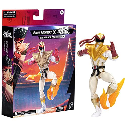 Power Rangers X Street Fighter Lightning Collection Morphed Ryu Crimson Hawk Ranger Collab Action Figure Inspired by Video Games