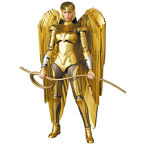 Medicom Wonder Woman 1984: Wonder Woman (Golden Armor Version) Mafex Action Figure, Multicolor