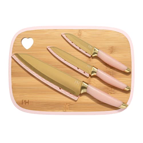 Paris Hilton Bamboo Cutting Board and Knife Set