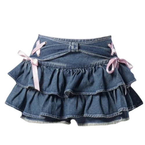  Y2K Denim Mini Skirt - Blue / S