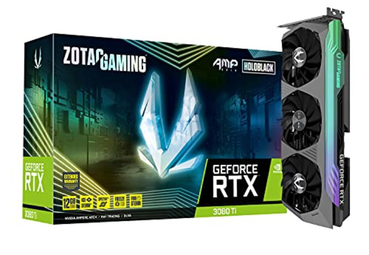 ZOTAC GAMING GeForce RTX™ 3080 Ti AMP Holo 12GB GDDR6X 384-bit 19 Gbps PCIE 4.0 Graphics Card, HoloBlack, IceStorm 2.0 Advanced Cooling, SPECTRA 2.0 RGB Lighting, ZT-A30810F