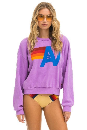 LOGO RELAXED CREW SWEATSHIRT - NEON PURPLE | M