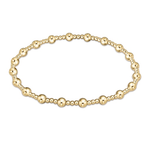 Classic Sincerity Pattern 4mm Bead Bracelet - Gold | standard (6.25")