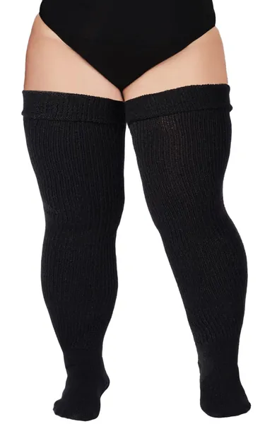 Plus Size Womens Thigh High Socks for Thick Thighs- Extra Long & Thick Over the Knee Stockings- Leg Warmer Boot Socks