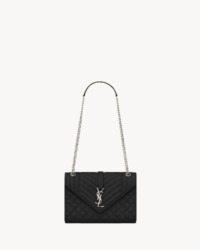 ENVELOPE MEDIUM IN QUILTED GRAIN DE POUDRE EMBOSSED LEATHER | Saint Laurent | YSL