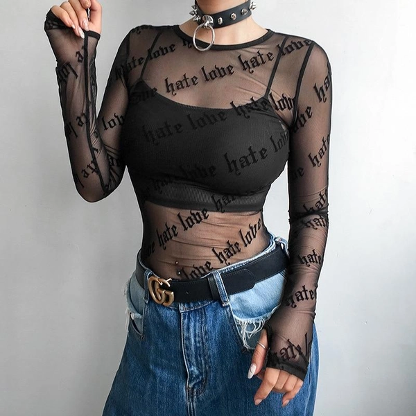 Love Hate Mesh Top by White Market