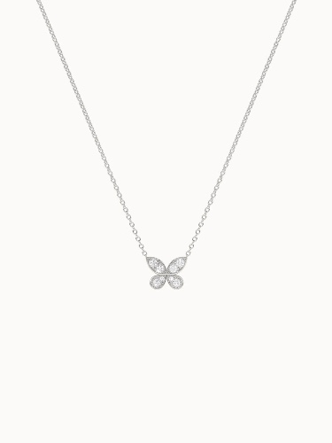 Butterfly Diamond Necklace - White Gold