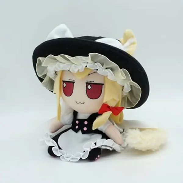 MANMANZHAI FUMO Lovely Plush in Stock Touhou Project Marisa(Kitty Ver.) Stuffed Doll Figure Toy X1 Kawaii Gift (Diamond-Shaped Pupils) - Diamond-shaped Pupils
