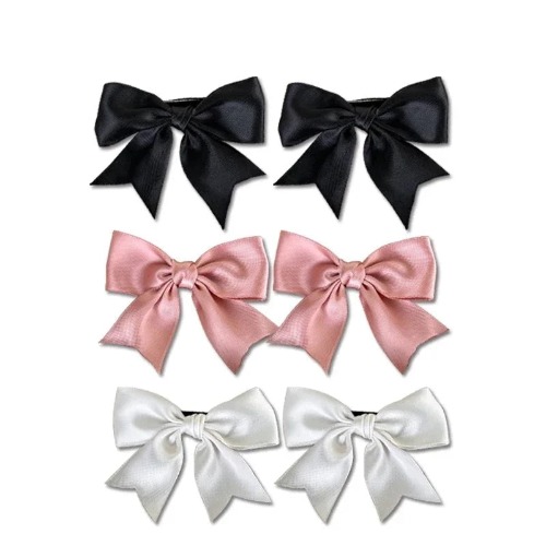 Littlest Satin Hair Bows - 6pcs-3 Colors