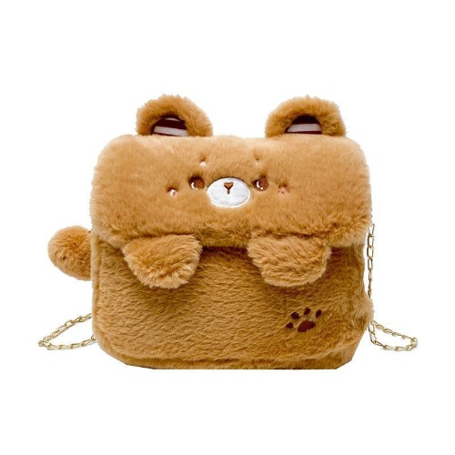 Baby Bear Fur Handbag - Brown