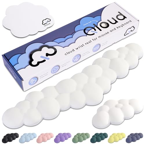 Qloud Cloud Wrist Rest Keyboard – Cloud Palm Rest Keyboard Rest – Desk Cloud Wrist Pad – Keyboard Wrist Rest for Computer Keyboard Gaming Wrist Rest - Cloud Arm Rest Keyboard Wrist Pad - White - Cloud White