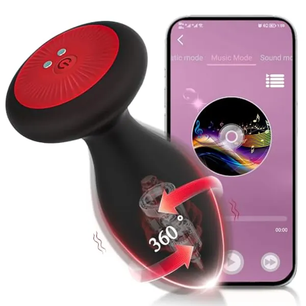 Anal Toys Adult Sex Toys,Vibrating Butt Plug with App Control 10 Vibrating 6 Rotation Modes, Anal Plug Beads Prostate Massager, Anal Male Sex Toys Vibrator for Men and Women,Couples