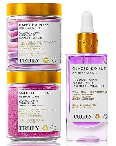 Truly Beauty Smooth Legend Shave Kit - Coochy Sensitive Skin Shave Oil, Vegan And Cruelty Free Shaving Cream, After Shave for Women - Smooth Legend Shaving Kit