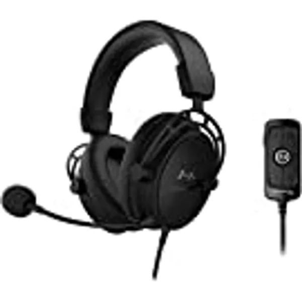 HyperX Cloud Alpha S - PC Gaming Headset, 7.1 Surround Sound, Adjustable Bass, Dual Chamber Drivers, Chat Mixer, Breathable Leatherette, Memory Foam, and Noise Cancelling Microphone – Blackout