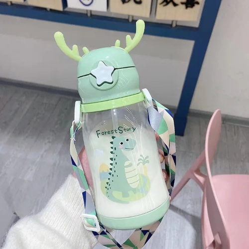 Pastel Antler Star Sippy Cups - Green Dino