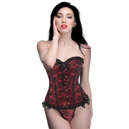 Master Series Scarlet Seduction Red Corset & Thong | M
