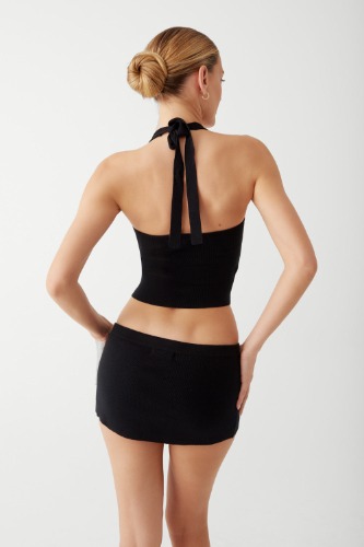 Marialla Knit Mini Skort - Black | Black / M