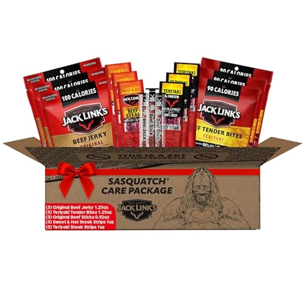 Jack Link's Beef Jerky Gift Basket - Delicious Protein Snacks Including Jerky, Sticks, Steaks, and Tender Bites, 15-Piece Assorted Gift Pack with Various Flavors, Gifts for Men, Women, and Kids - Assorted Pack - 15 Piece