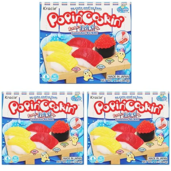 Kracie Popin' Cookin' Diy Candy for Kids, Sushi Kit, 1 Ounce (Pack of 3) - 1 Ounce (Pack of 3)