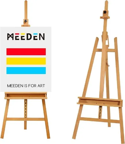 MEEDEN Large Painters Easel Adjustable Solid Beech Wood Artist Easel, Studio Easel