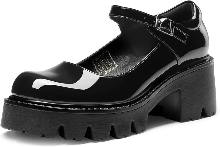 Mary Janes Shoes Platform Chunky Pumps