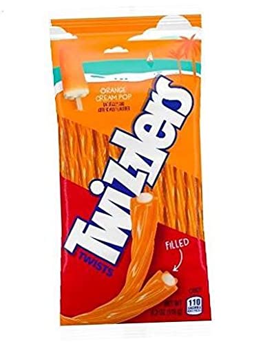 Twizzlers Twists - Orange Cream Pop Filled Candy (Pack of 2) - Orange Cream Pop - 4.2 Ounce (Pack of 2)