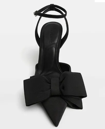 WITH BOW DETAIL - high heels - black