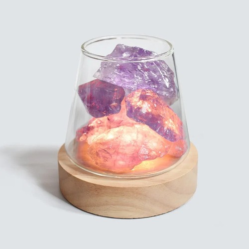 Raw Gemstone Essential Oil Diffuser With Light | Amethyst