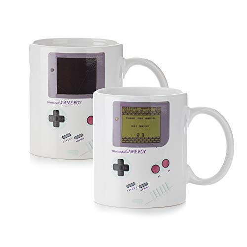 Paladone Gameboy Heat Changing Coffee Mug - Gift for Gamers, Nerds, Nintendo Mario Fans, Men, and Retro 90s Game Enthusiasts - 10 Ounces - Classic