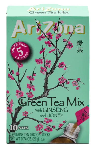AriZona Green Tea with Ginseng Iced Tea Stix Sugar-Free, Low Calorie Single Serving Drink Powder Packets, Just Add Water for a Deliciously Refreshing Iced Tea Beverage, 10 Count, Pack of 6 - 