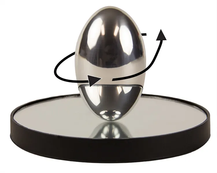 PhiTop Physics Egg for Science Geeks | Stress Relieving Ellipsoid Spinning Top Physics Marvel and Optics Art - 