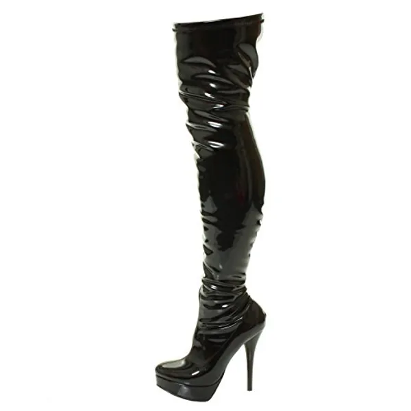 LADIES WOMENS SEXY STILLETO STRETCHY OVER THE KNEE STRETCH WIDE FIT THIGH HIGH BOOTS