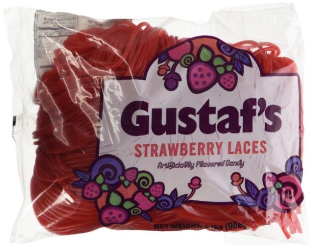 Just Candy Gustaf's Strawberry Laces Red 2lb bag - Strawberry 2 Pound (Pack of 1)