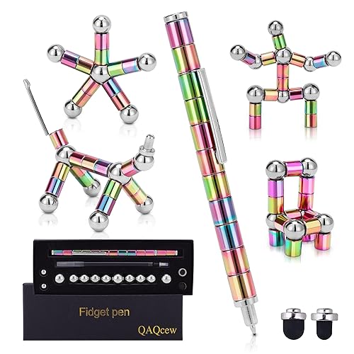 QAQcew Fidget Pen, Decompression Magnetic Fidget Toy Pen, Magnet Pen Fidget Toy Relieve Pressure Novel Toy Gift for Kids or Friends! - Color