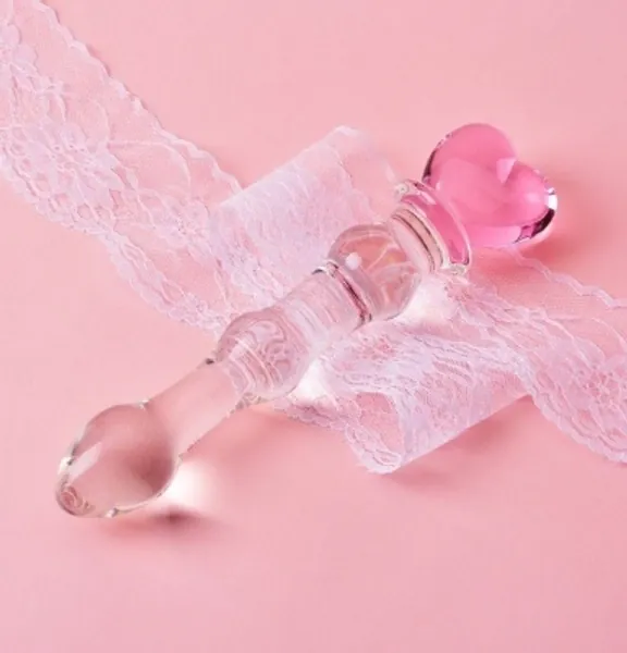 Heart Glass Wand Dildo Pink Crystal Glass Pleasure Wand | Etsy