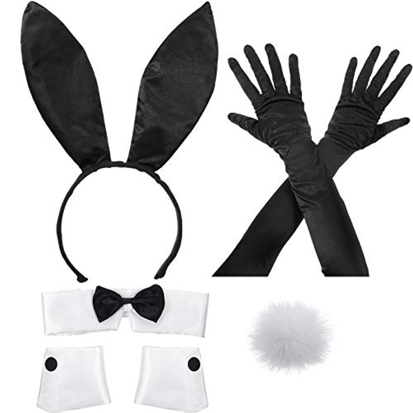 PLATEYTR Bunny Costume Set Bunny Rabbit Tail Accessory for Christmas Easter Cosplay Costume Party Bunny Girl Senpai Cosplay