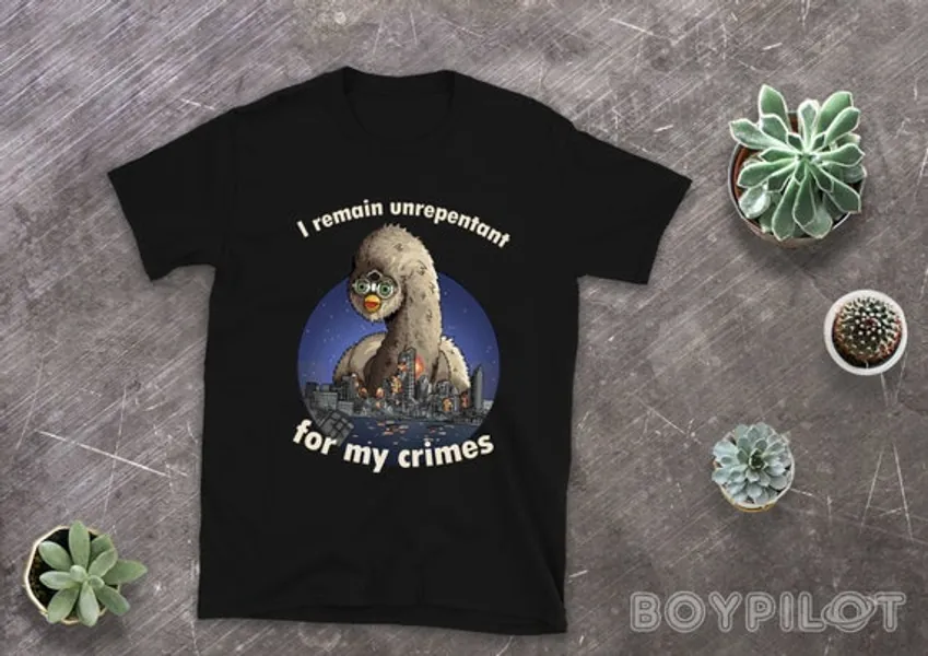 Furby Crimes T-shirt Furbyzilla Oddbody Cryptid Funny Black | Etsy