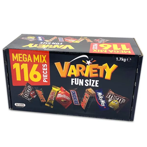 Mars Variety Mix Box 116 Pieces Party Chocolate Snickers M&M Twix Maltesers