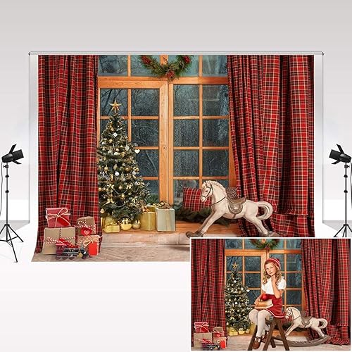 Kate Fotografia di sfondo Natale 2.2x1.5m/7x5ft photo studio photo background Accessori per decorazioni natalizie Decorazione per feste di Natale Sfondo per riprese fotografiche per bambini - 2.2x1.5m - HDT0371