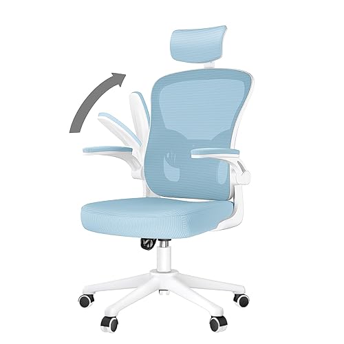 naspaluro Sedia da Ufficio, Sedia Ufficio Ergonomica (con Poggiatesta, Blu) - Blu - con Poggiatesta