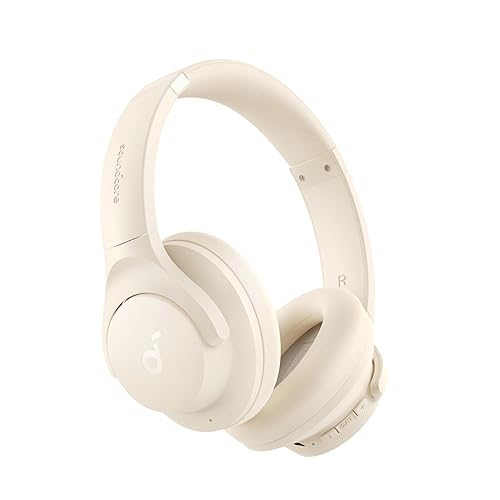 Soundcore by Anker Q20i Hybrid Active Noise Cancelling Headphones, Wireless Over-Ear Bluetooth, 40H Long ANC Playtime, Hi-Res Audio, Big Bass, Customize via an App, Transparency Mode (White) - White