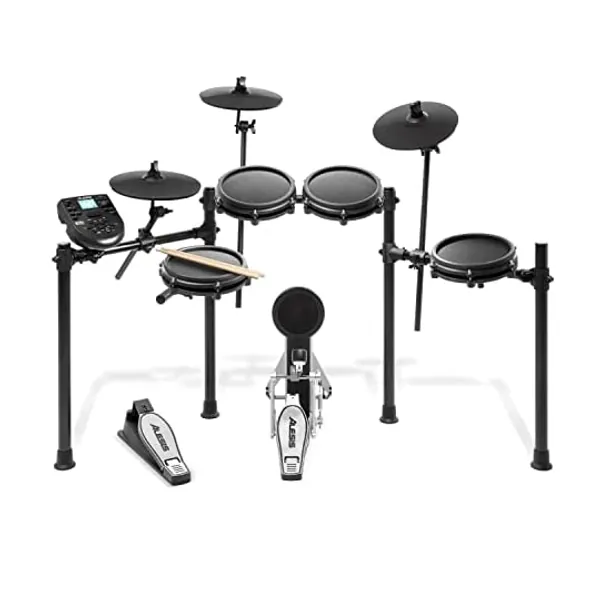 
                            Alesis Drums Nitro Mesh Kit - Electric Drum Set with USB MIDI Connectivity, Mesh Drum Pads, Kick Pedal and Rubber Kick Drum, 40 Kits and 385 Sounds
                        